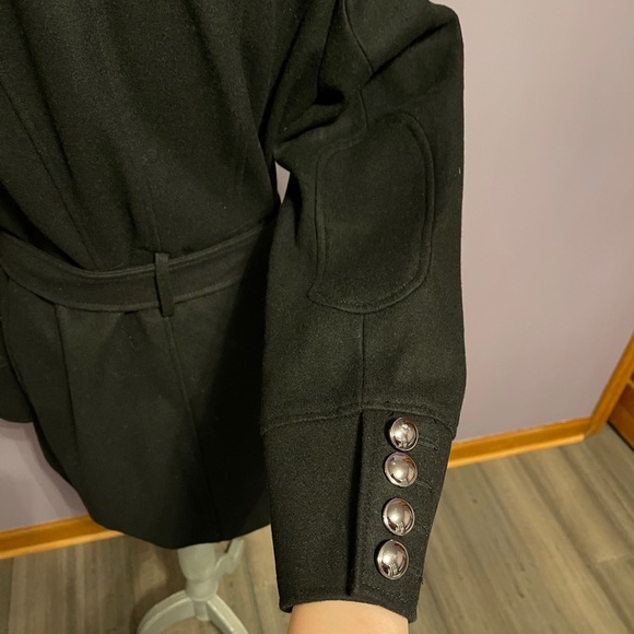 NWOT Kenneth Cole black asymmetrical wool coat - Picture 6 of 8